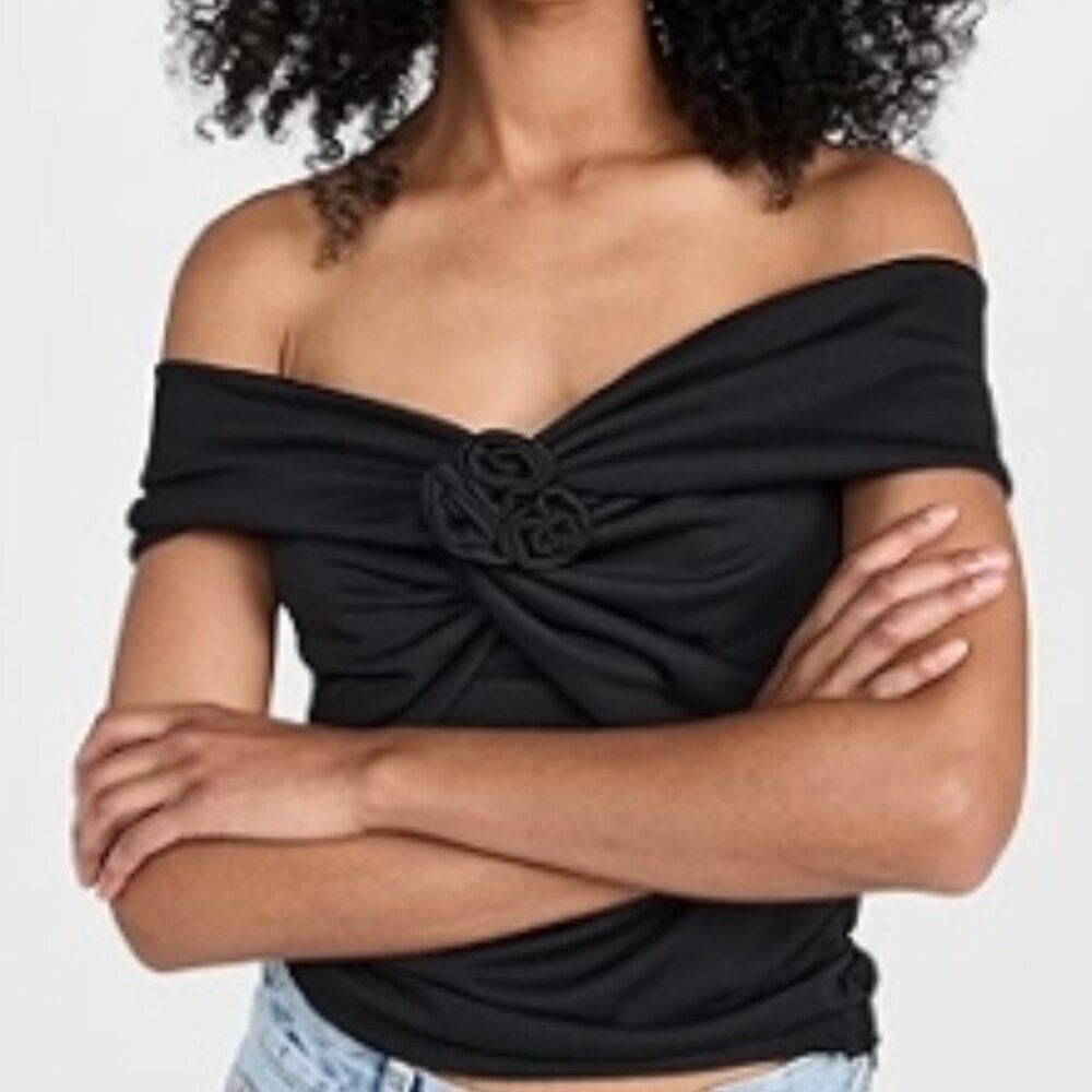 WAYF Ruched Off Shoulder Top S NWT